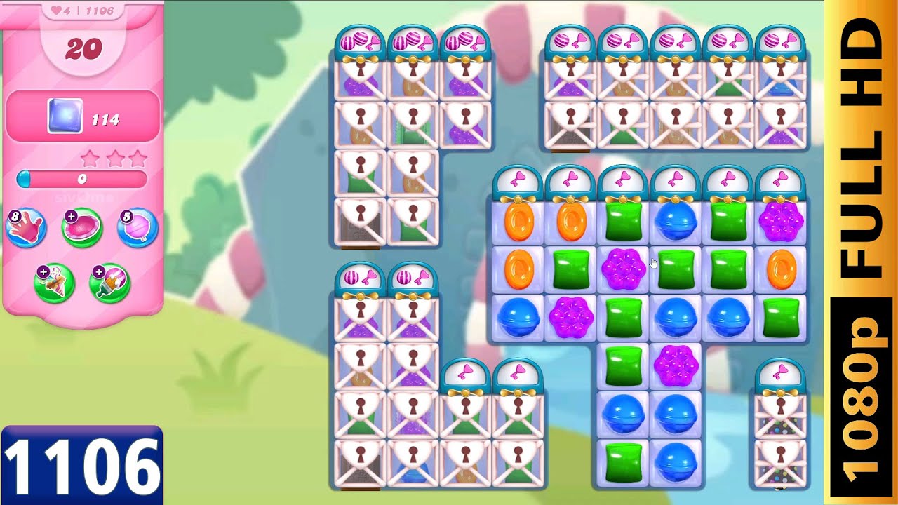 Candy Crush Saga Level-1106 [NO BOOSTER] FULL HD Game Play - YouTube