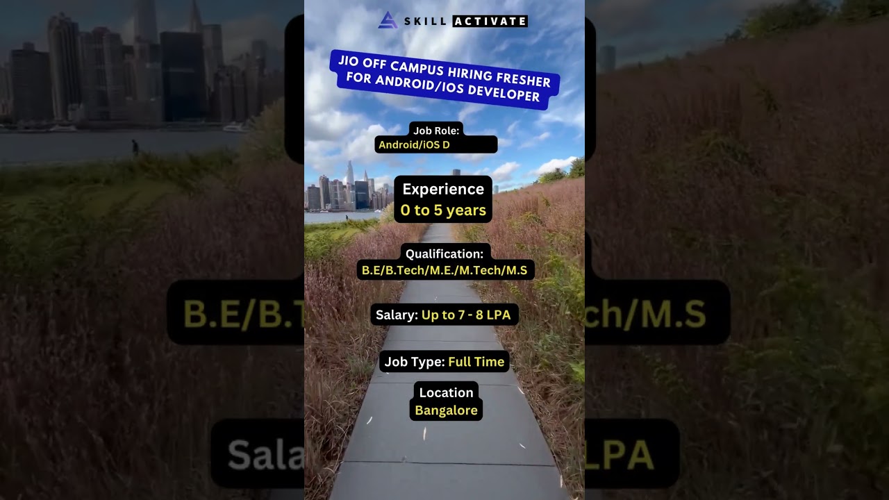 Jio Off-Campus Hiring Now for Fresh Android/iOS Developers in Bangalore 