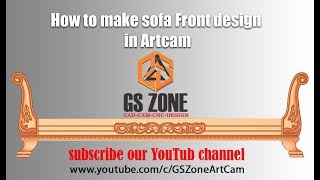 How to make sofa front panel Design in Artcam | #GSZone #Artcam #Sofa #Wood screenshot 1