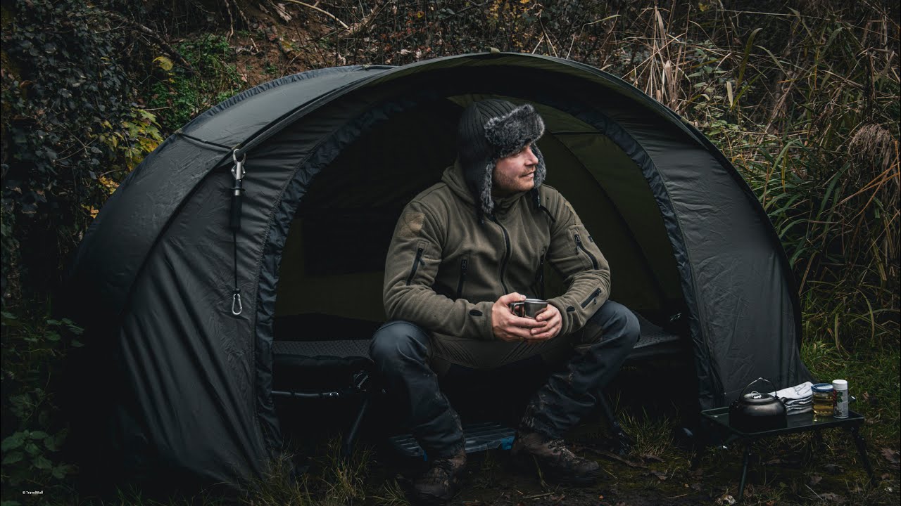 Fishing In The Bush With An Anaconda Pop Up Shelter - Cooking Food Asmr