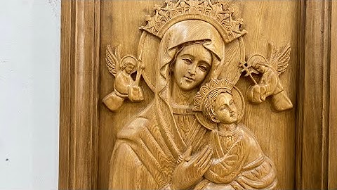 #103 Bức Tranh Gỗ Đức Mẹ Hằng Cứu Giứp | Tượng Gỗ Công Giáo