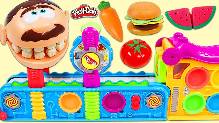 Feeding Mr. Play Doh Head Toy Velcro Food Made From Magic Mega Fun Factory!