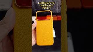 Pebble premium leather phone case with metal frame and button