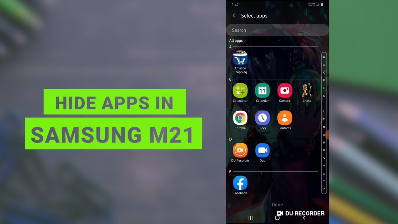 How To Hide App In Samsung M21 YouTube