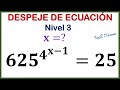 Ecuación exponencial en pocos pasos - Nivel 3