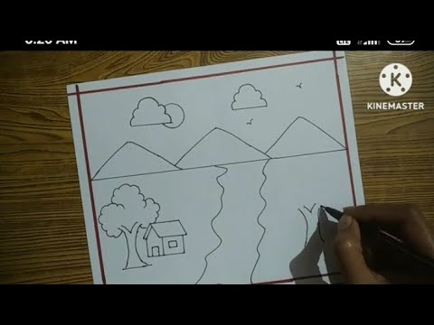 How To Draw Easy Scenery / Very Easy Scenery Drawing Step by Step - YouTube