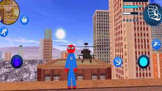 Amazing Stickman Spider Rope Hero Gangsters City Crime Android Gameplay screenshot 2