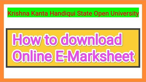 KKHSOU//RESULT// How to download online e-marksheet