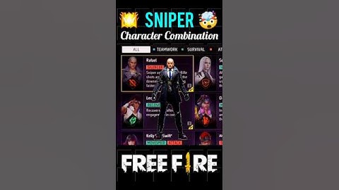 Sniper Character Combination In Free Fire 🔥 || Sniper Character Combination🤯 #ff #freefire #shorts