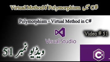 51 - Polymorphism - Virtual Method in C# -Tutorials For Beginners Urdu/Hindi #polymorphism #urdu