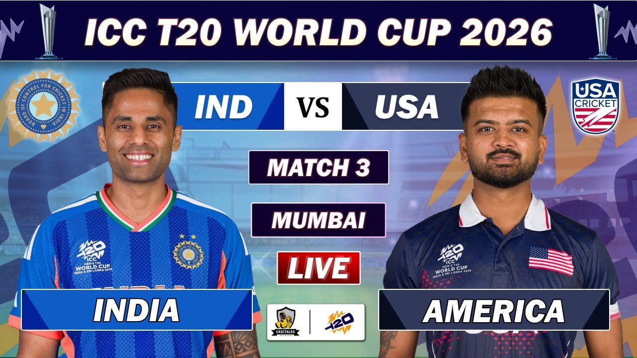 INDIA vs USA MATCH 3 LIVE COMMENTARY | IND vs USA CRICKET MATCH LIVE | ICC T20 WORLD CUP 2026