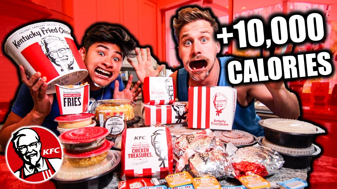 Ordering The ENTIRE KFC MENU! **10,000+ CALORIES** - YouTube