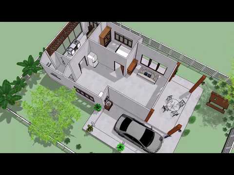 บ้านหลังคาจั่วชั้นเดียว ในพื้นที่ 70ตารางวา ( No. 019 ) Sketchup by : i. pakdee