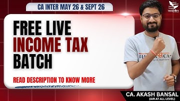 INCOME TAX | Day 4 | Ch - 2 Computation of Tax Liability (Part 2) | FREE Live Batch|CA Inter|May2026