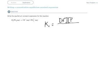 Aleks Writing a concentration equilibrium constant expression