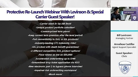 Protective Life Re Launch Webinar with Levinson + Special Guest Speaker!