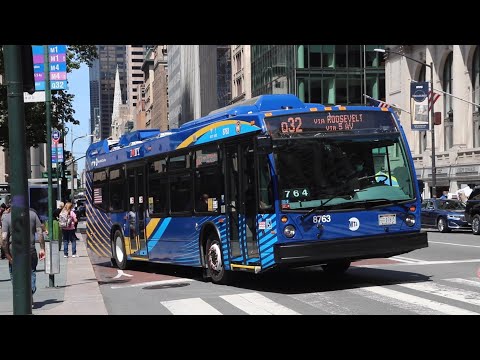 2022 Novabus LFS #8763 on the Q32 at 5th Avenue and 41st Street
