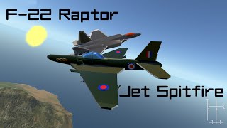[Simpleplanes] Spitfire with jet engines vs F-22 Raptor with deficient AI