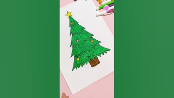How to draw a Christmas Tree 🎄 #christmastree #christmastreedrawing #drawingtutorial #papercraft