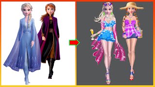 Frozen Anna Elsa Dress Up Summer- Disney Princess Clothes SWITCH UP Fashion