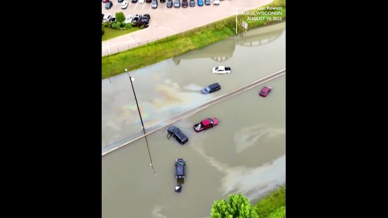 Dramatic Video Shows Abandoned Vehicles Submerged In Wisconsin Floodwaters