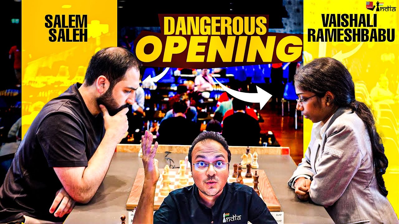 Vaishali plays the Benko Gambit against UAE no.1 Salem Saleh | Biel Challengers Blitz 2024