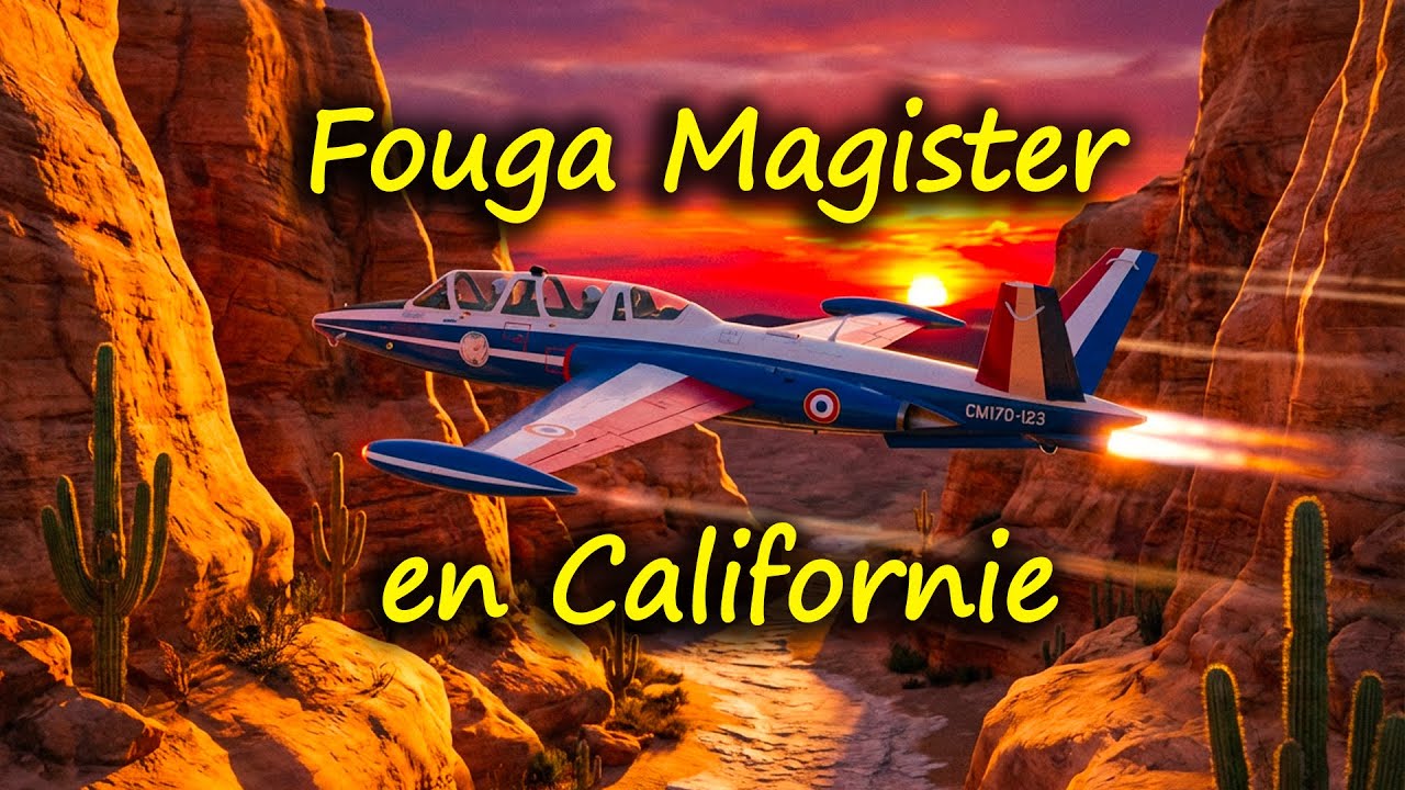Fouga Magister dans le désert Californien "Rapid One, I'm gonna fly the Sidewinder" 