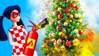 Видео про Новый Год и игрушки Кукла Леди Баг украшают елку 
