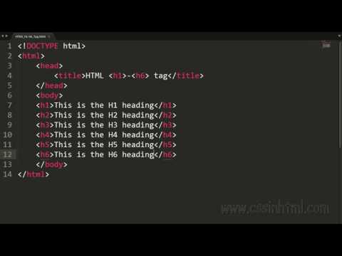 HTML h1 h6 Tag