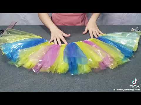 làm váy tái chế từ túi bóng - youtube