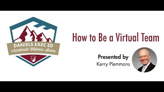 Accelerate Webinar Series: How to Be a Virtual Team