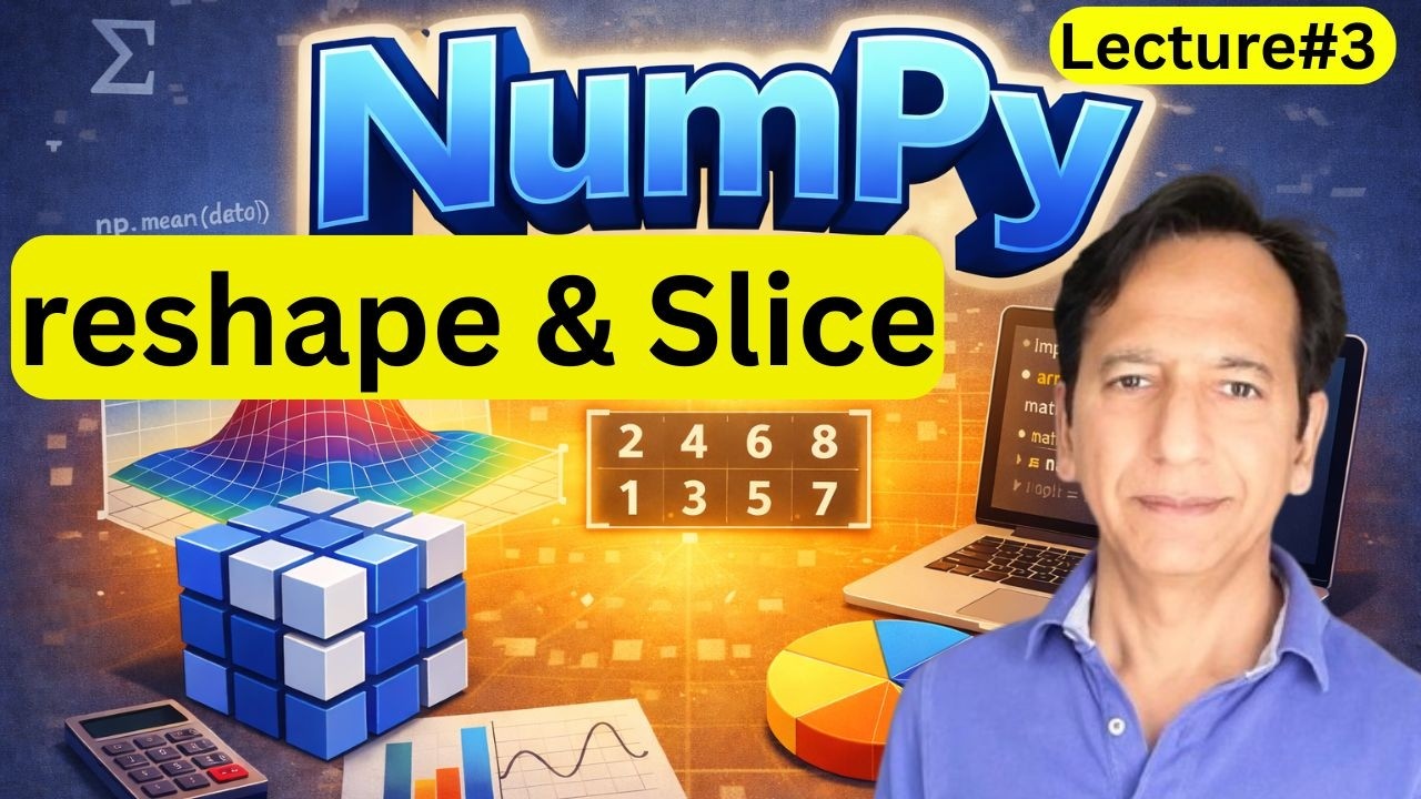 Numpy - Lecture 3 - reshape and slice - YouTube