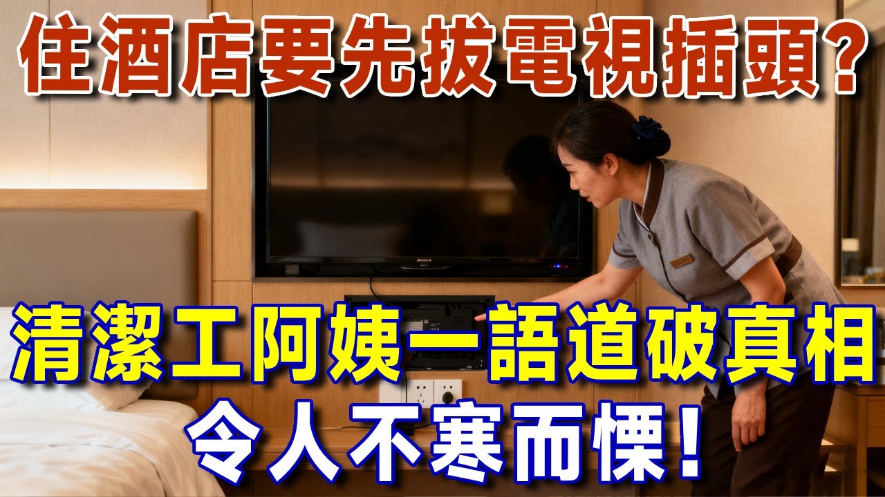 入住酒店為何要「先拔掉電視插頭」？清潔工阿姨一語道破真相，令人不寒而慄！【有書說】 #上了年紀該明白的事 #養老 #聰明老人  #晚年幸福 #生活經驗 #養生#長壽