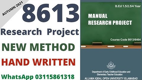 8613 Research project New format & New method Autumn 2021 Handwritten 8613 Bed 1.5/2.5 year