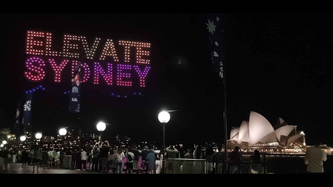 Elevate Sydney Sky Show 500 choreographed drones light show YouTube