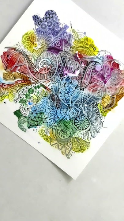 Magnificent Watercolor Zentangle by Hu Art - YouTube