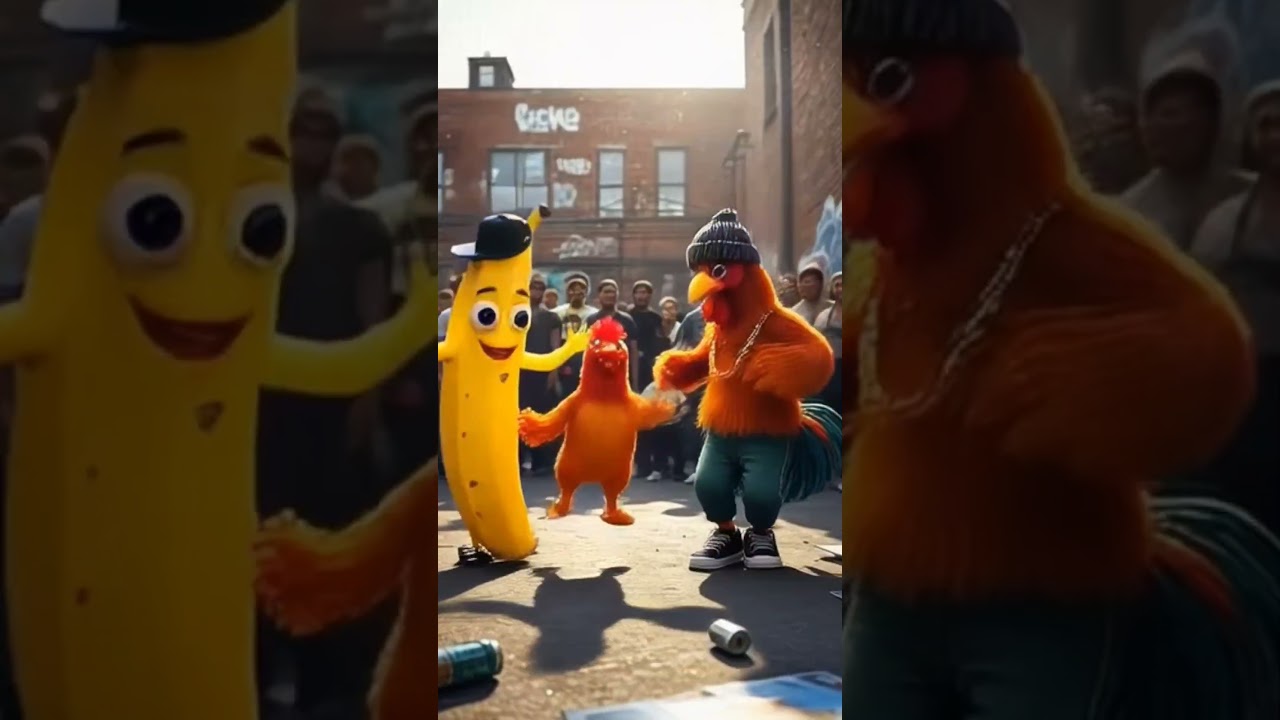 Banana and chicken sing Monster Feet Stomp!