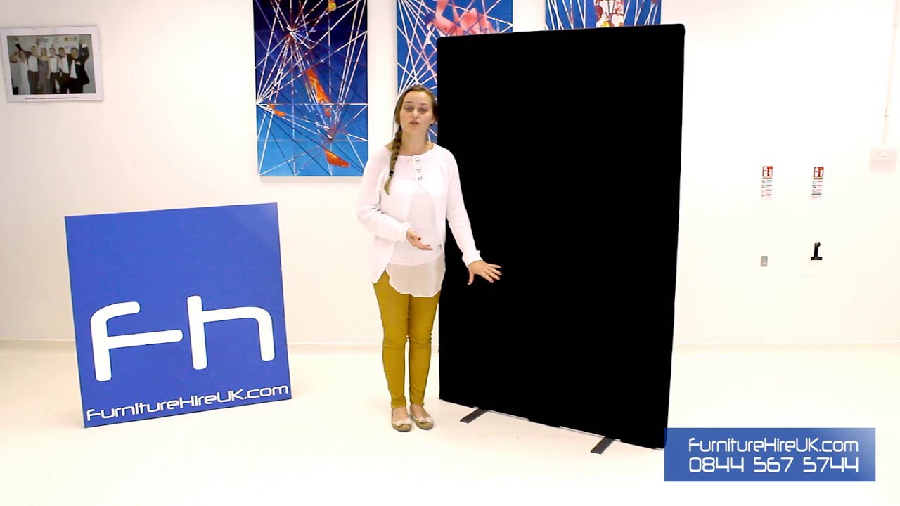 Black Freestanding Screen Demo - Furniture Hire UK