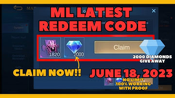 Mobile Legends Redeem Code for June 18 2023 2000 Diamonds Give Away
