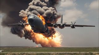 1 MINUTE AGO! A Ukrainian C-130 aircraft carrying ammunition was shot down by a Russian missile