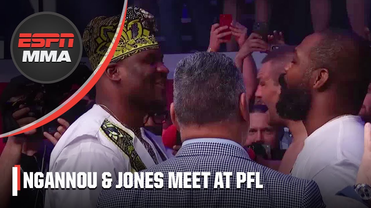 Francis Ngannou and Jon Jones’ cageside conversation at PFL | ESPN MMA