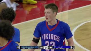 Last 3 Minutes WIAA 2024 Divison 2 Boys Basketball State Semifinal Wisconsin Lutheran vs. Nicolet