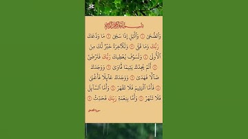 سورة الضحی { وَلَسَوْفَ يُعْطِيكَ رَبُّكَ فَتَرْضَى } #القرآن_الكريم #اكسبلور #المصحف