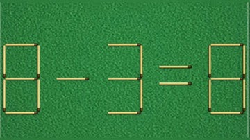 Move only 1 stick to make the equation correct | Matchstick puzzle 8-3=8