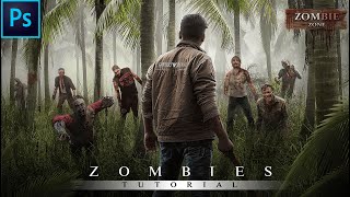 The Zombie Land Photoshop Tutorial | Zombie Game Poster Tutorial | Horror Photo Editing|Sony Jackson screenshot 5