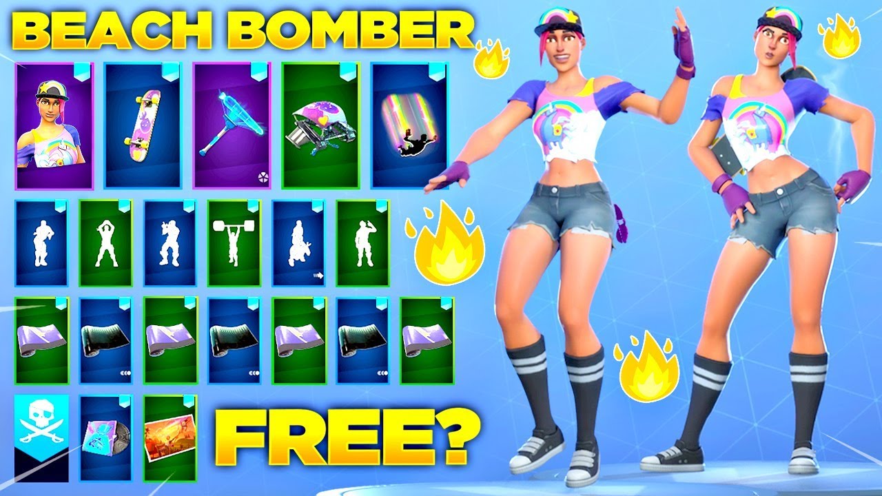 New Beach Bomber Skin Showcase With Leaked Fortnite Emotes Fortnite Skin Review 2 - 