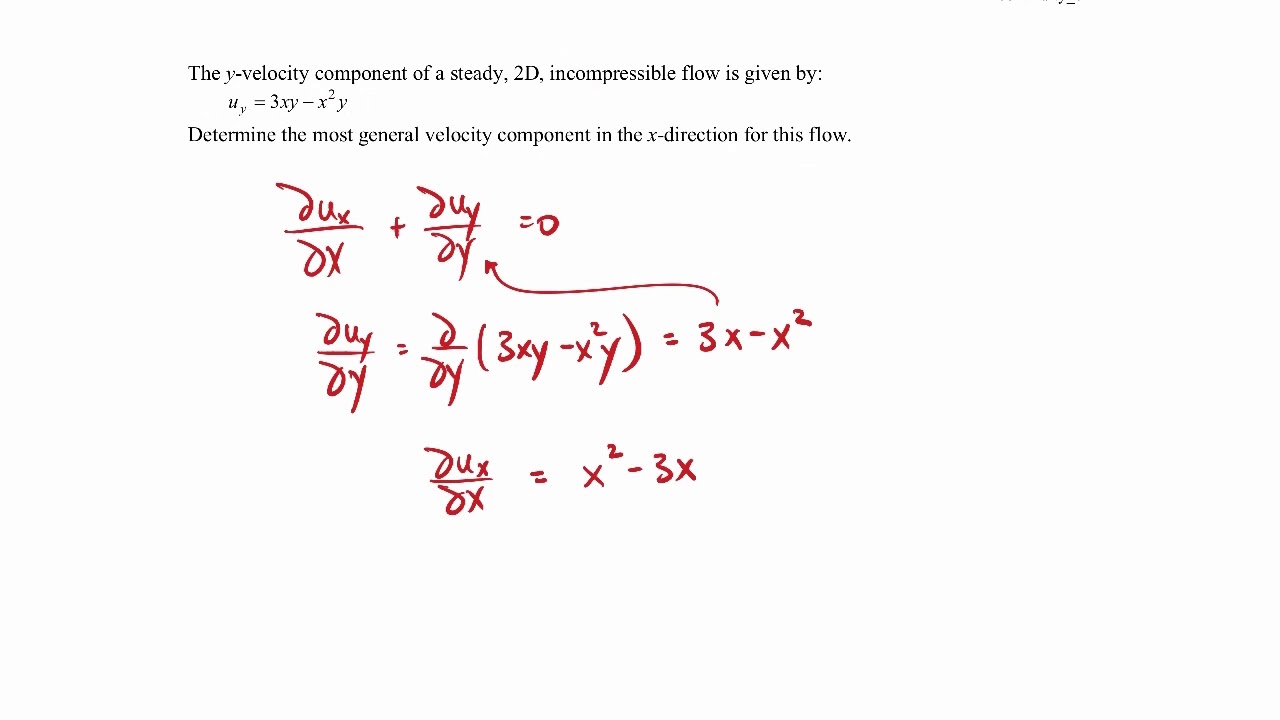 Continuity Equation Example - continuity_02 - YouTube