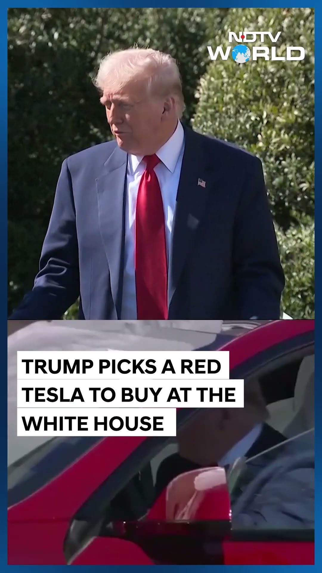 Trump Tesla | Trump Picks A Red Tesla At The White House