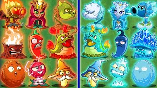 Pvz 2 - All Plants FIRE vs ICE Same Shape & Skill