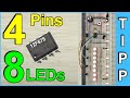 8 LEDs an 4 Ports - Lauflicht ohne Shiftregister | PIC12F675 | Einfach erklärt | How to, Tutorial